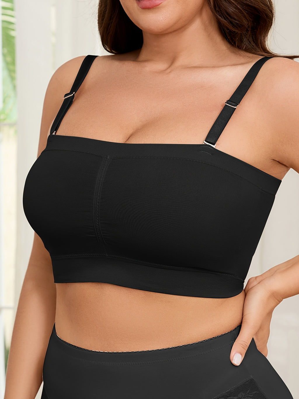 Brassière bandeau grande taille — Double couche sans couture
