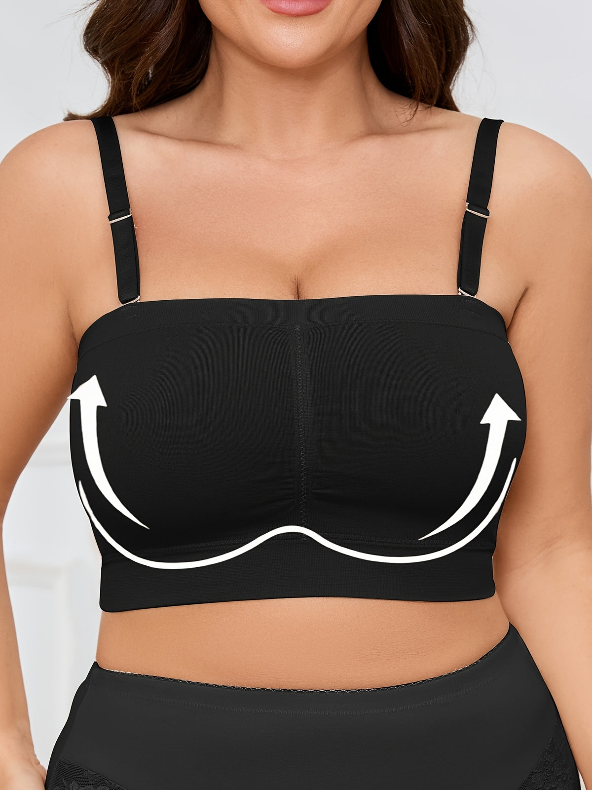 Brassière bandeau grande taille — Double couche sans couture