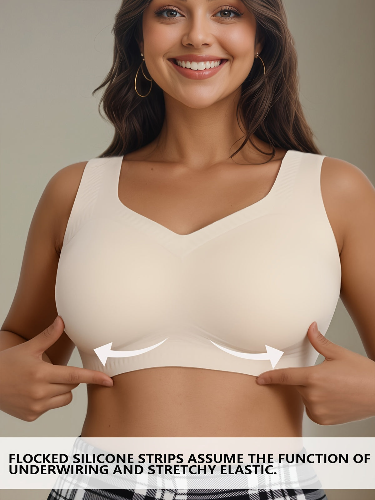 Brassière grande taille — Poches à prothèse, dos croisé
