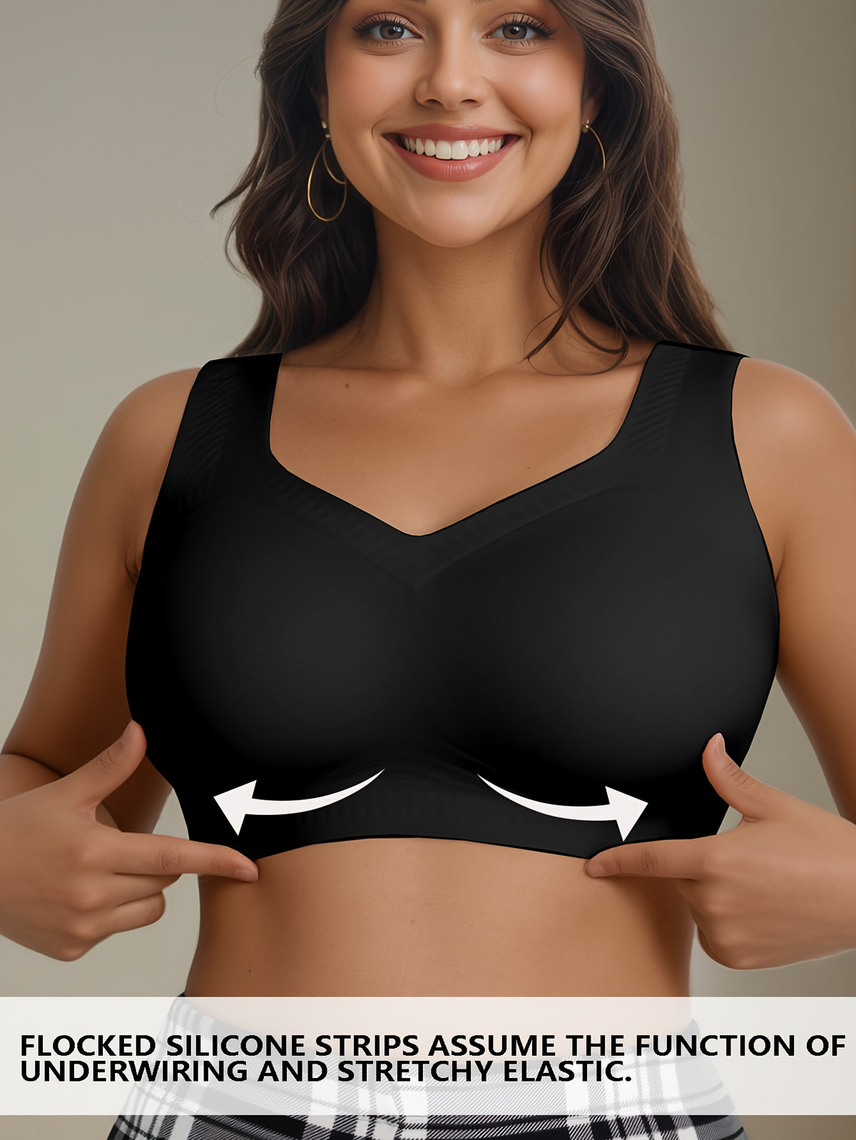 Brassière grande taille — Poches à prothèse, dos croisé
