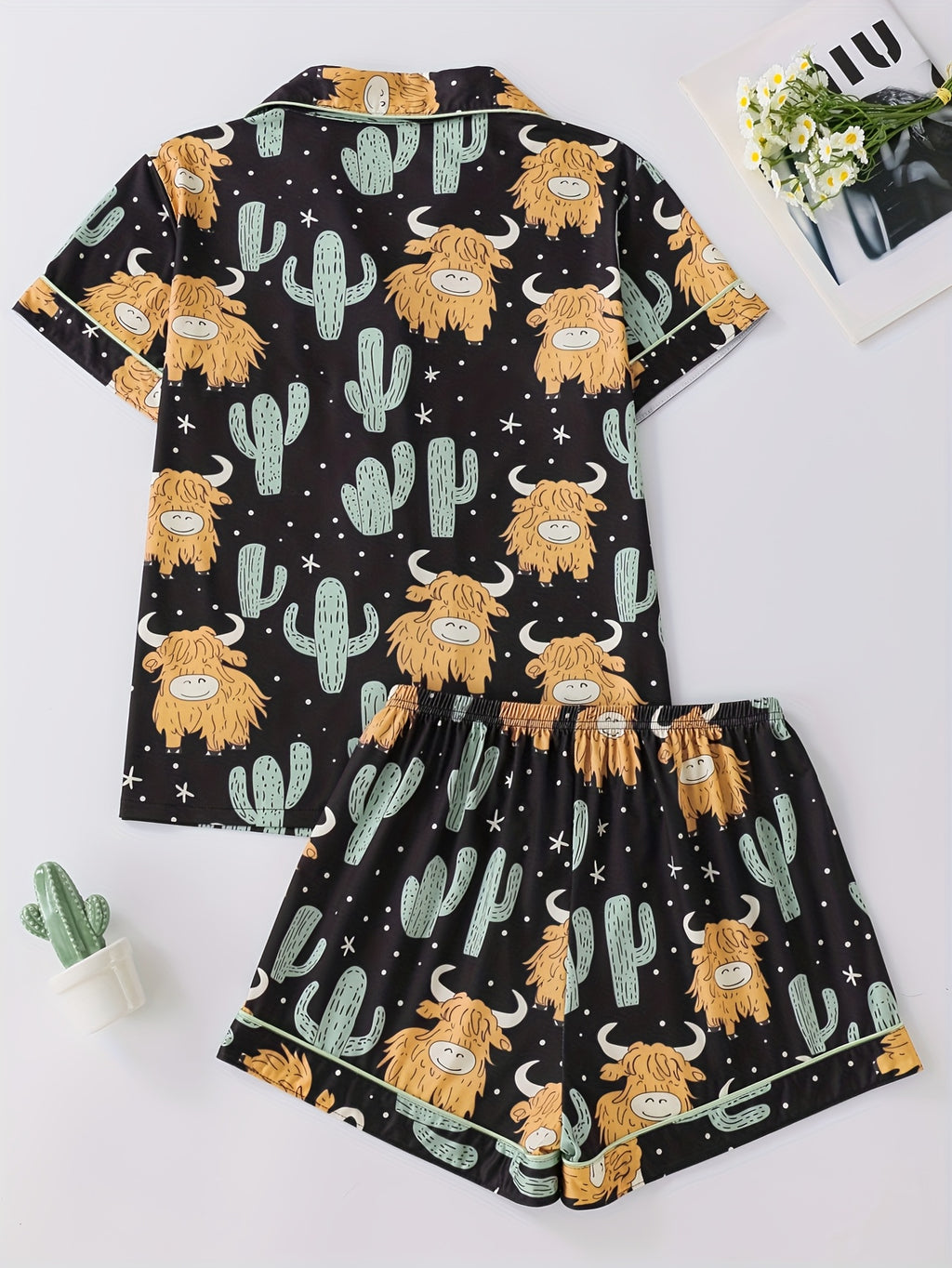 Pyjama grande taille, poches plaquées, manches courtes, visuel produit