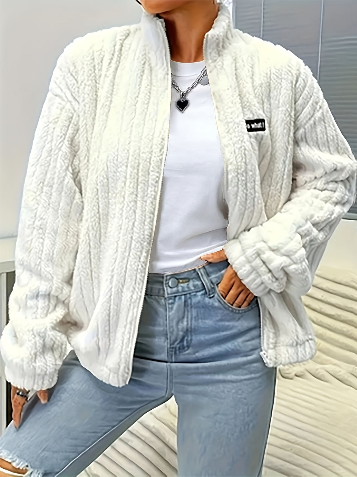 Veste grande taille, doublure, vu de dos