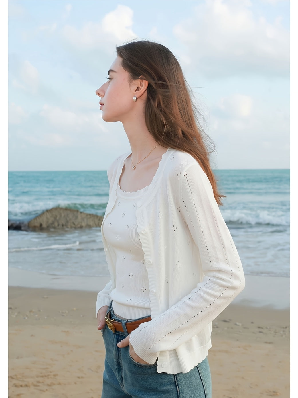Cardigan grande taille en maille, coupe oversize, maille souple