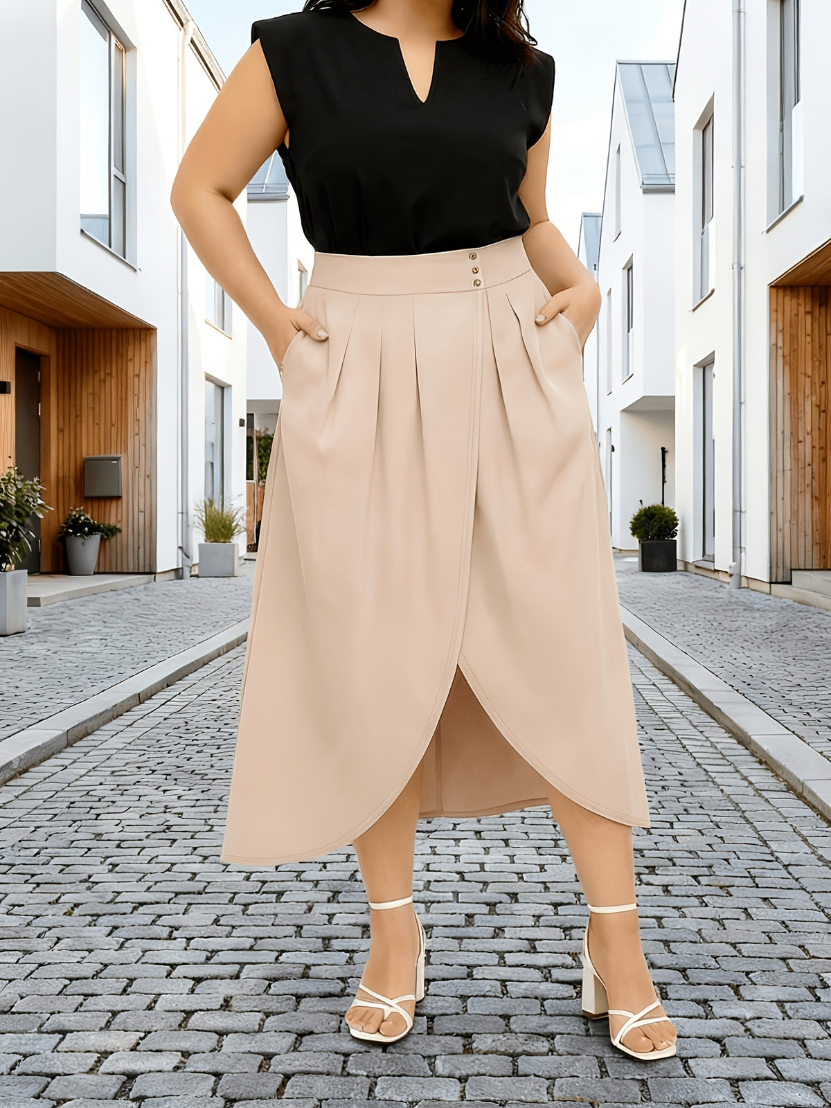 Jupe grande taille, fente, allure élégante Image