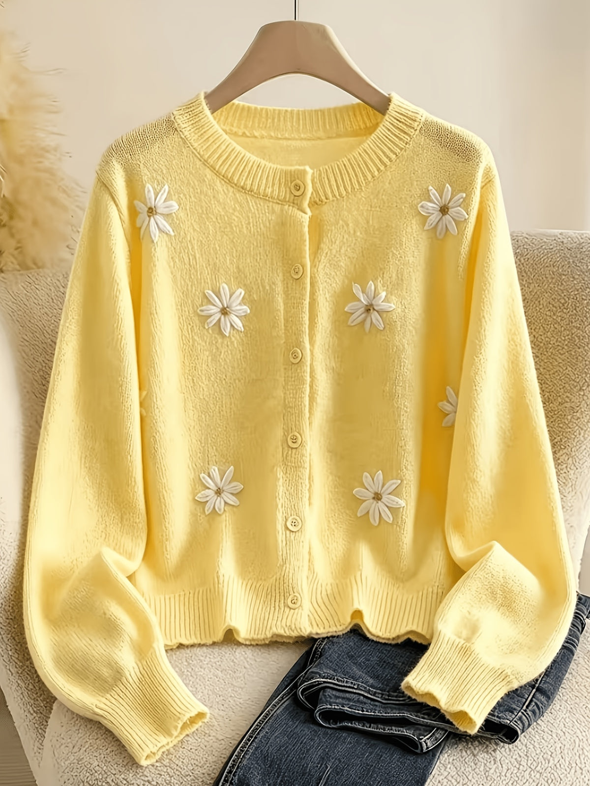 Pull grande taille à imprimé fleuri, coupe oversize, chaleur d'hiver