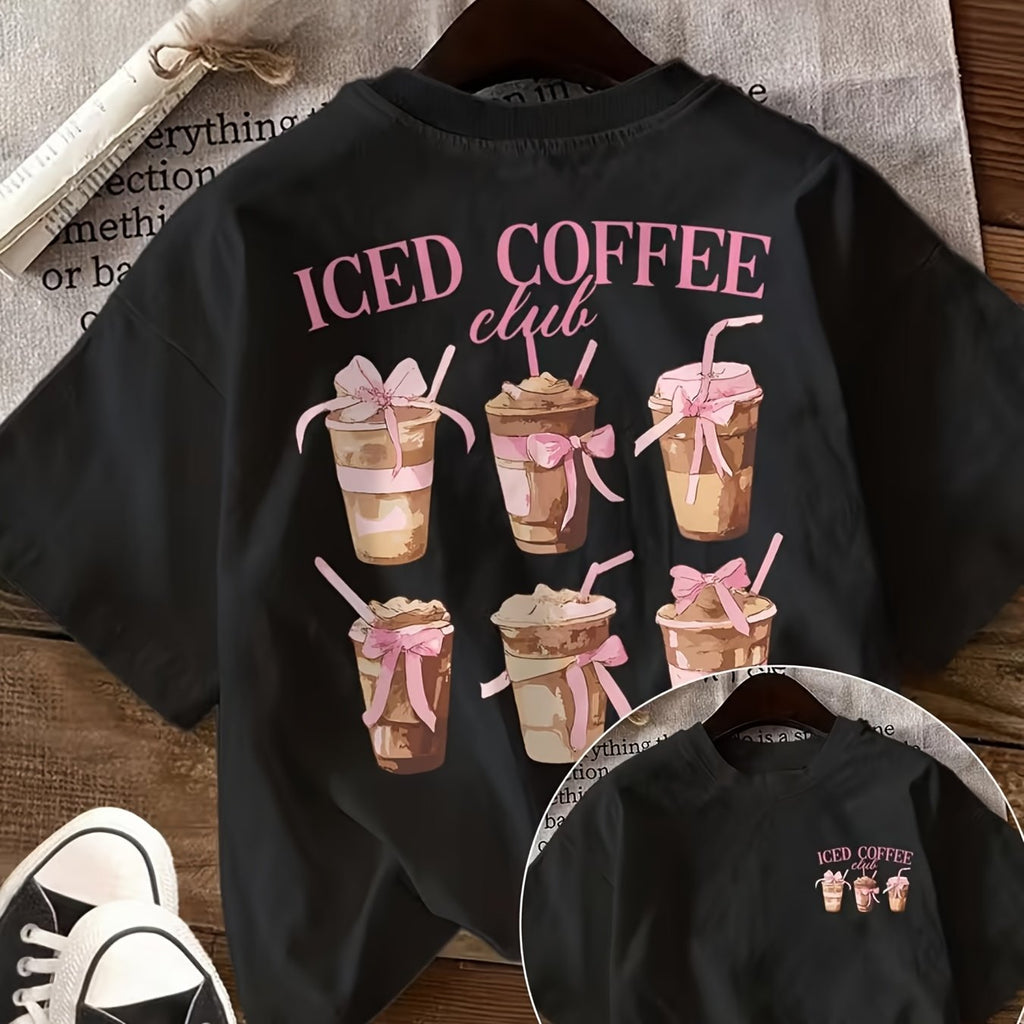 T-shirt grande taille, col rond, manches courtes, esprit décontracté — composition : 100% Polyester