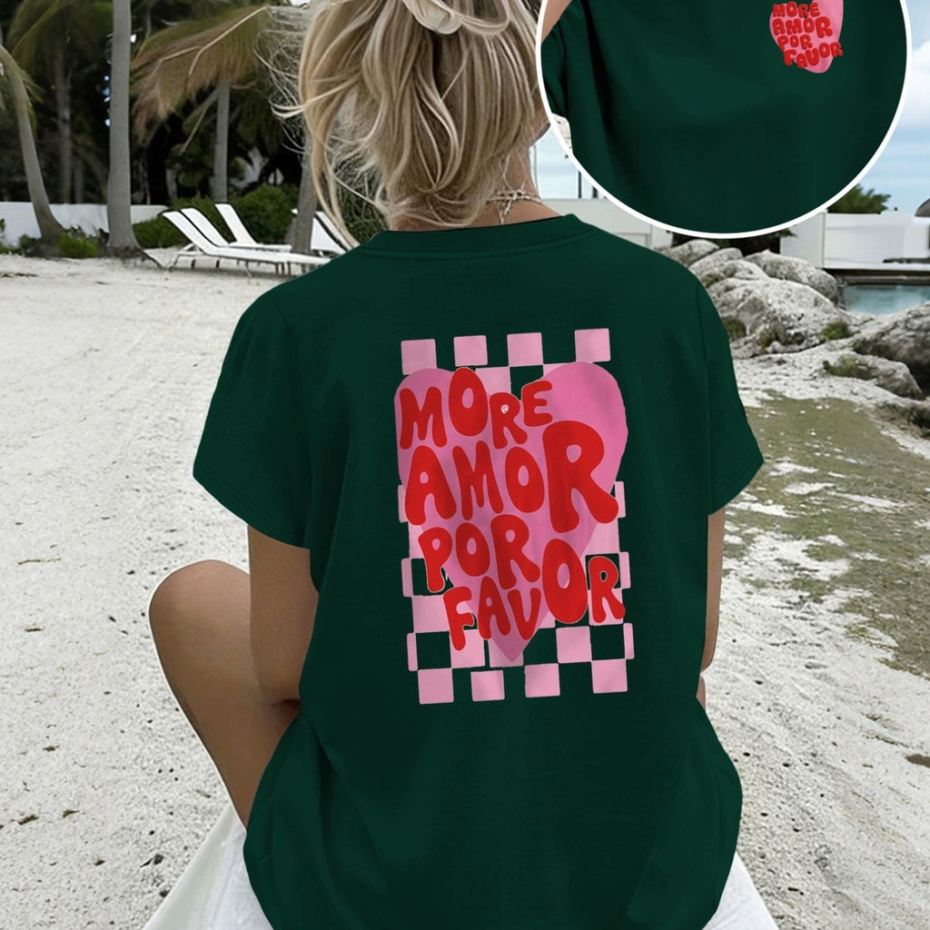 T-shirt grande taille, coupe ample, col rond, manches courtes, tissu opaque