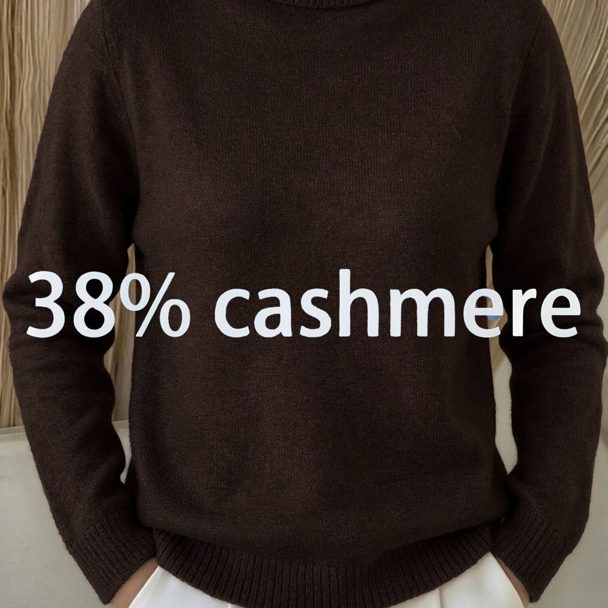 Pull grande taille en laine, manches longues, tenue chaude, porté de face