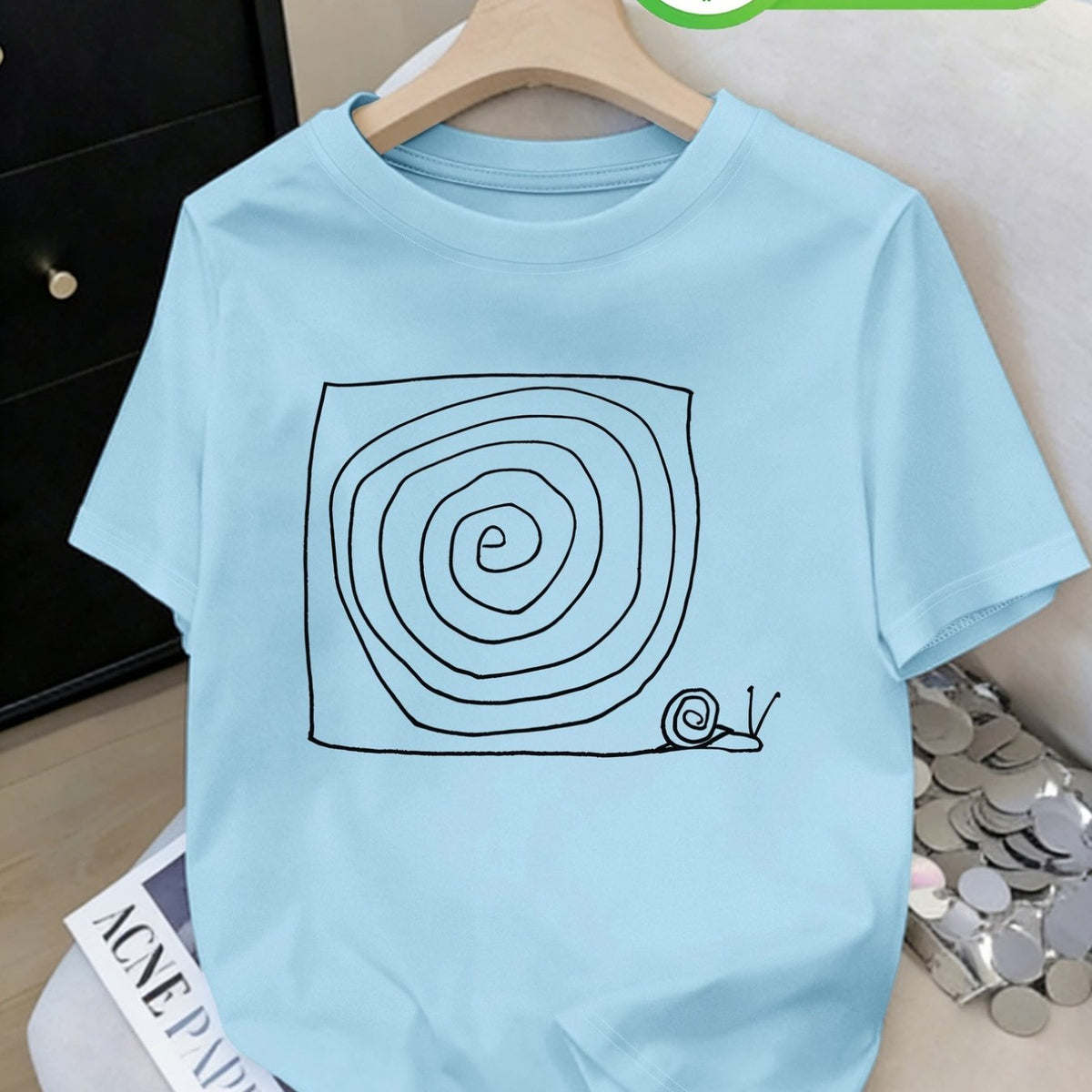 T-shirt grande taille, coupe ample, col rond, manches courtes — matière : coton