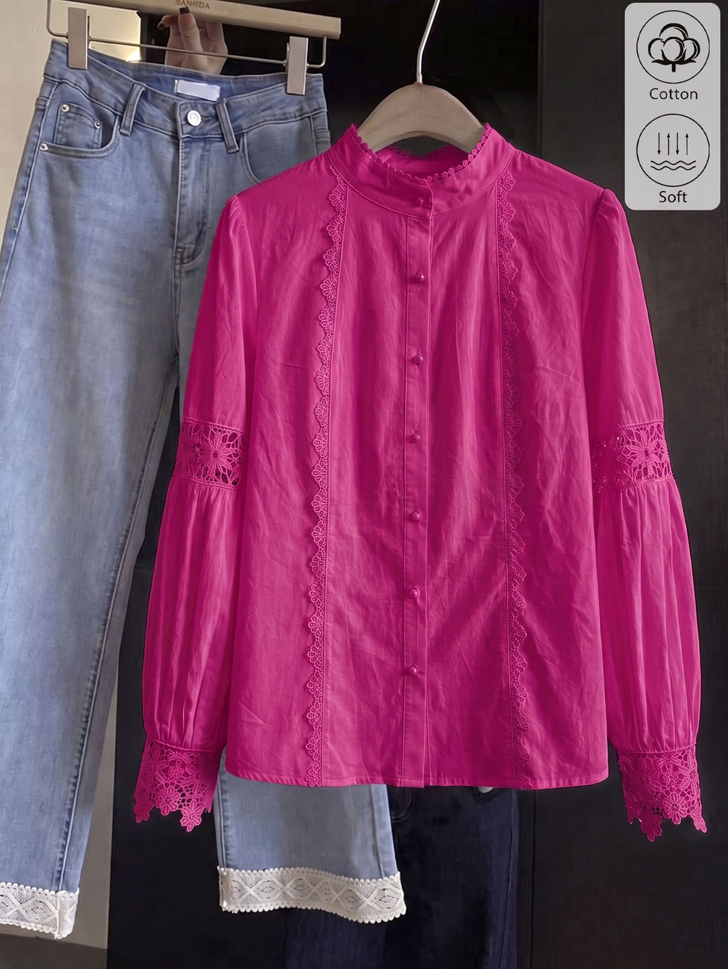Blouse grande taille, détail du tissu