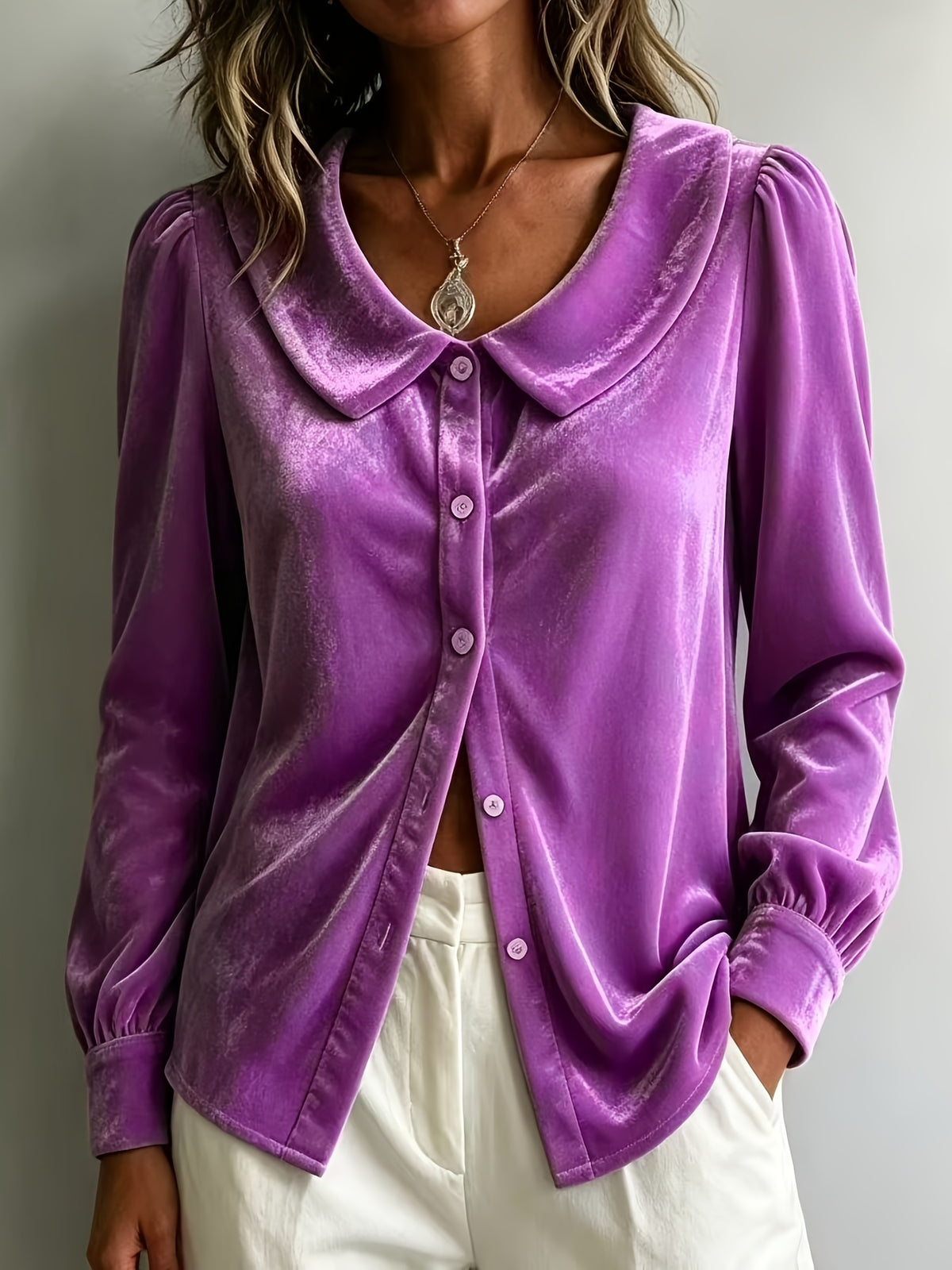 Caraco grande taille en velours, toucher profond — composition : 100% Polyester Image