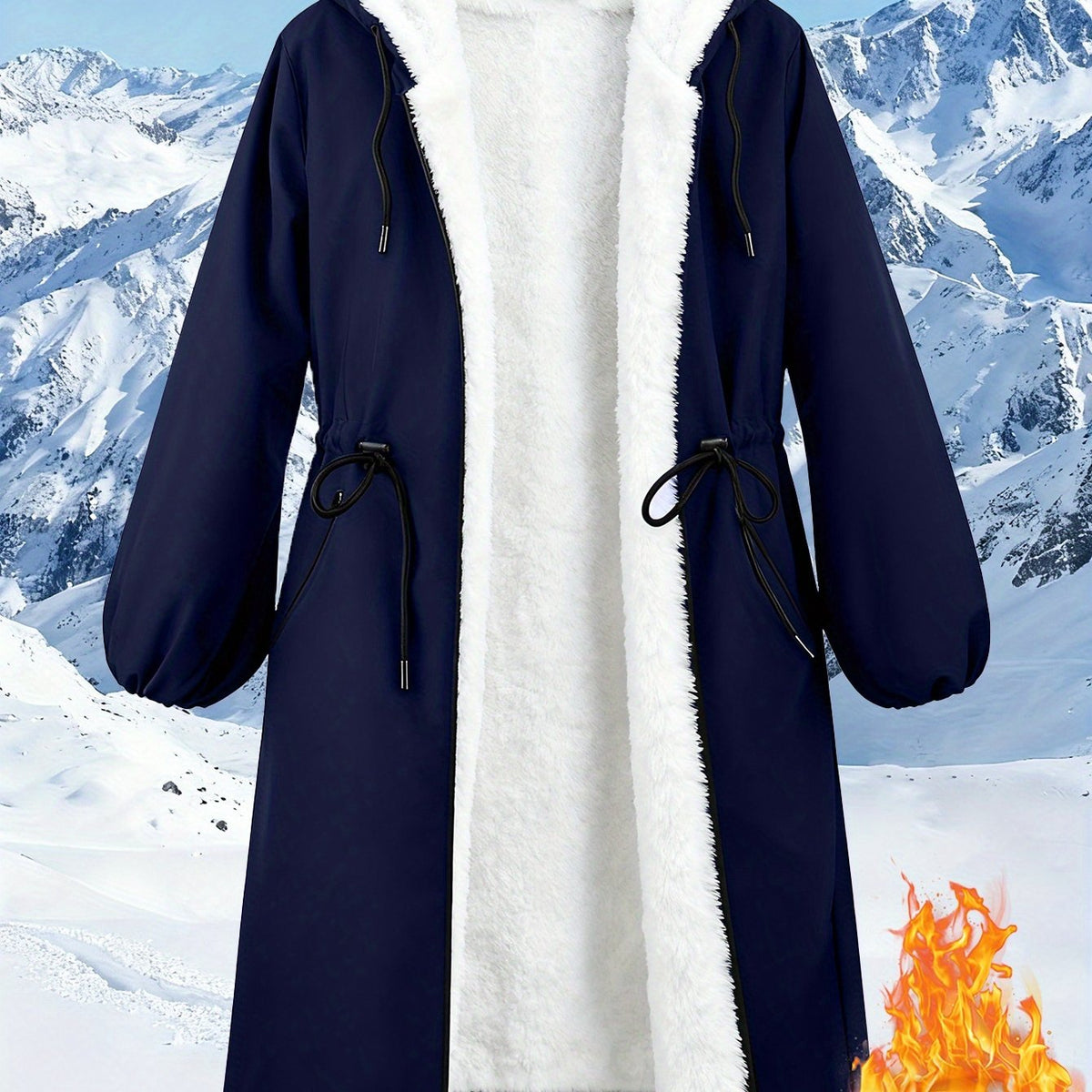 Veste grande taille, capuche, chaleur d'hiver, tissu épais, tissu opaque