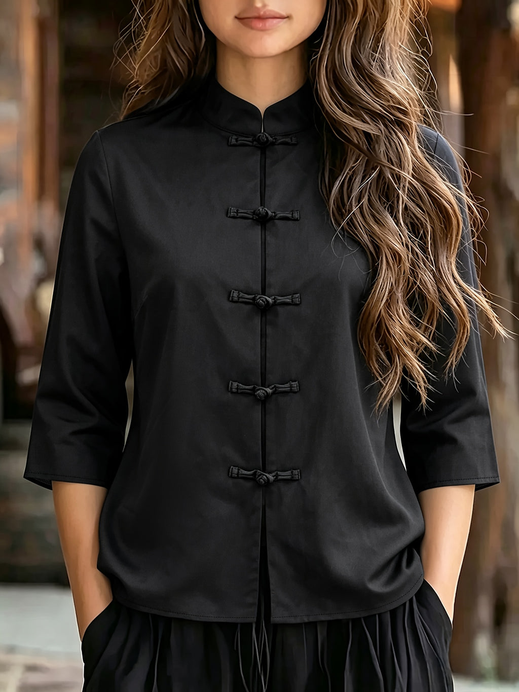 Chemise grande taille, dentelle contrastée, manches longues, toutes saisons, autre coloris