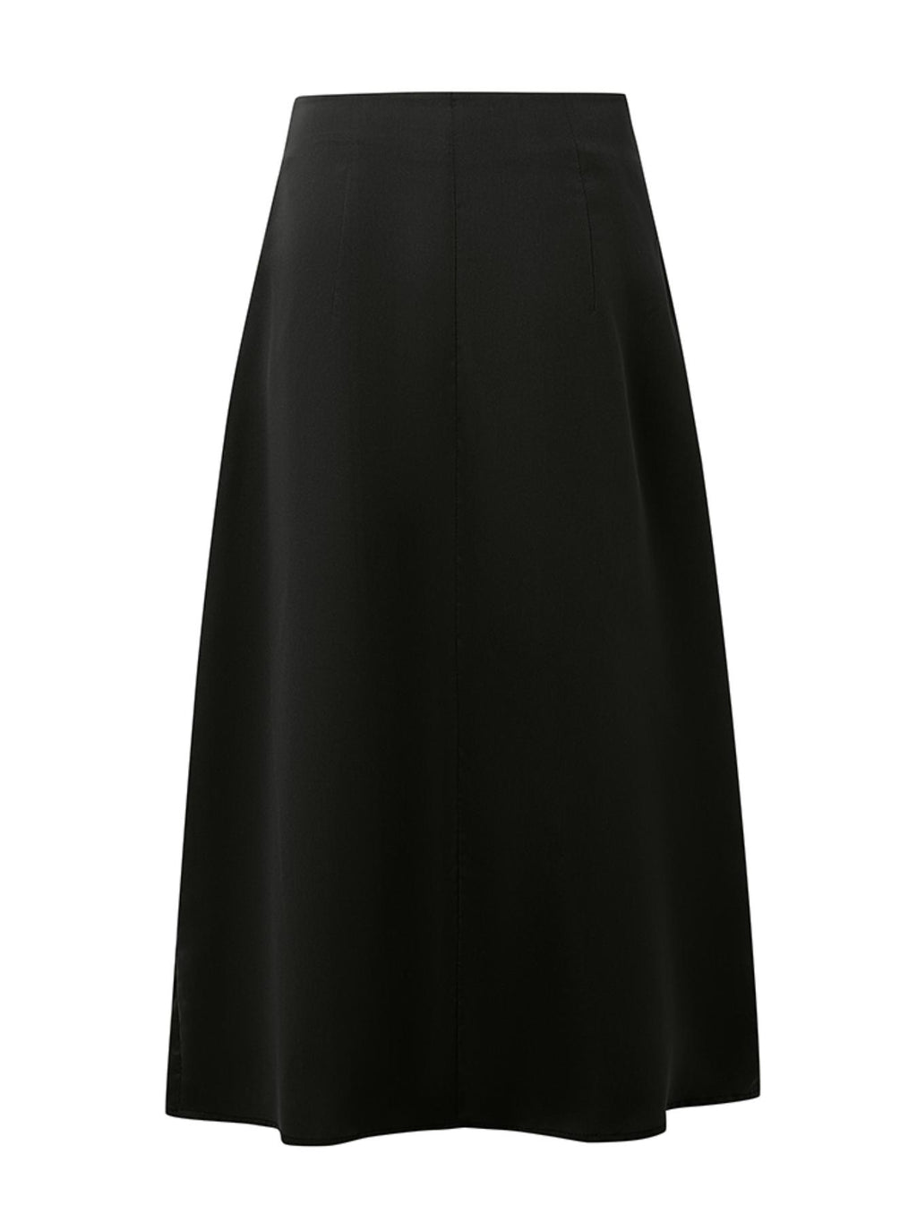 Jupe grande taille, coupe évasée, fente, porté de face