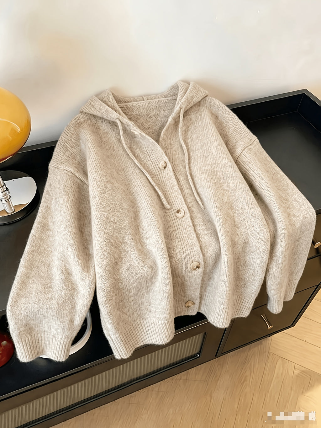 Cardigan grande taille, coupe ample, manches longues, chaleur d'hiver, gros plan