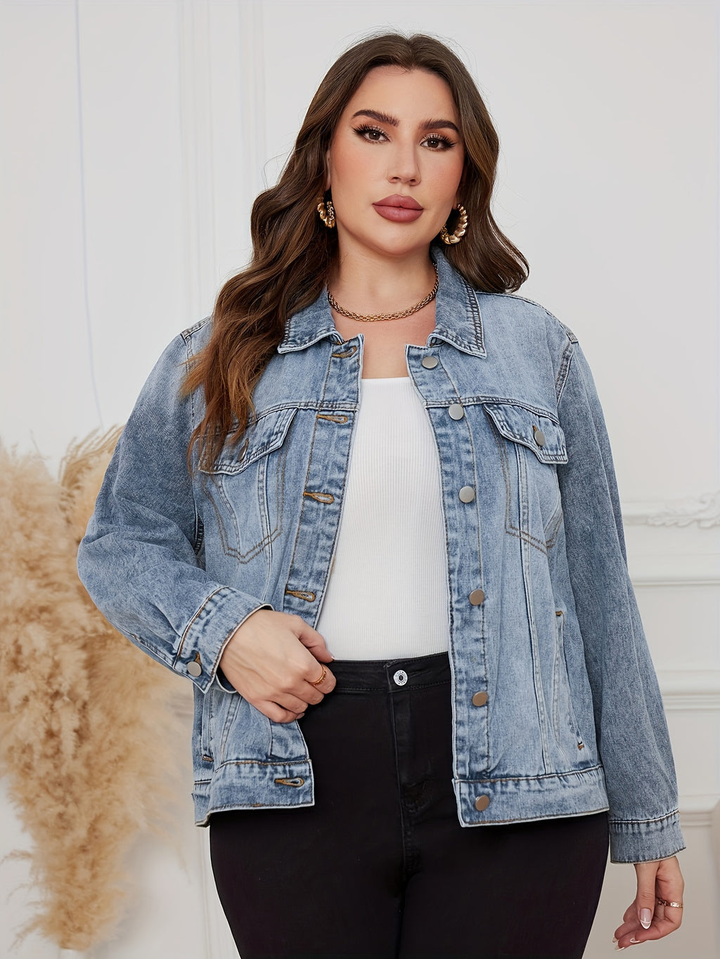 Veste grande taille, tombé fluide — composition : 85% Viscose, 15% Polyester