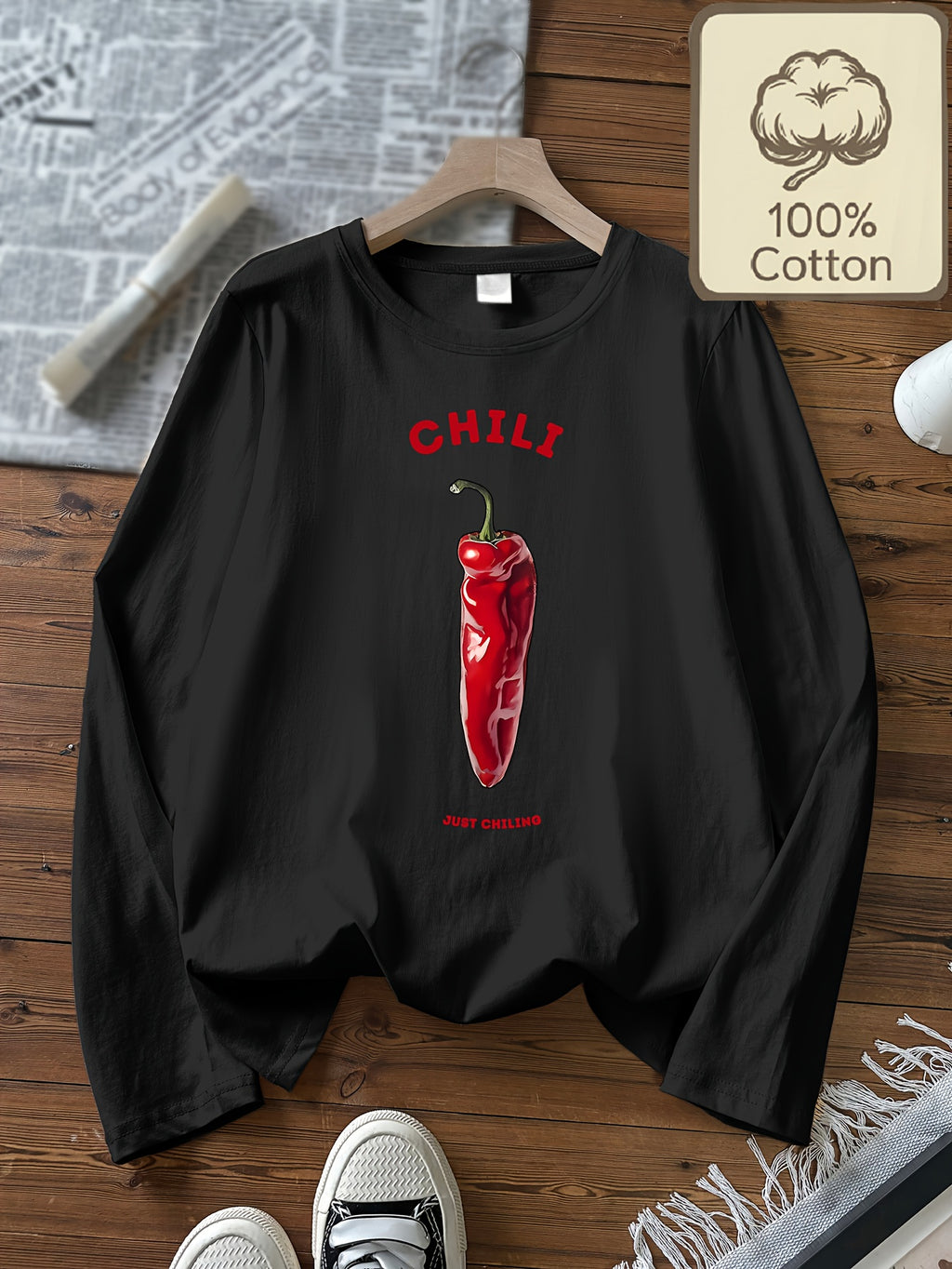 T-shirt grande taille, manches longues, toucher naturel, chaleur d'hiver, détail du tissu