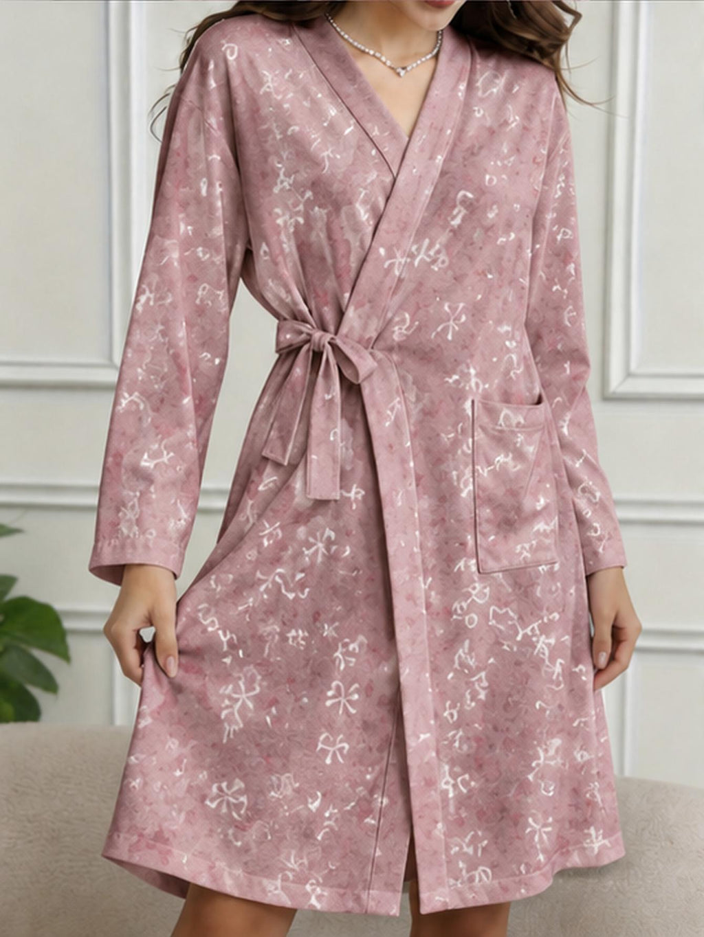 Peignoir grande taille en satin, tombé fluide