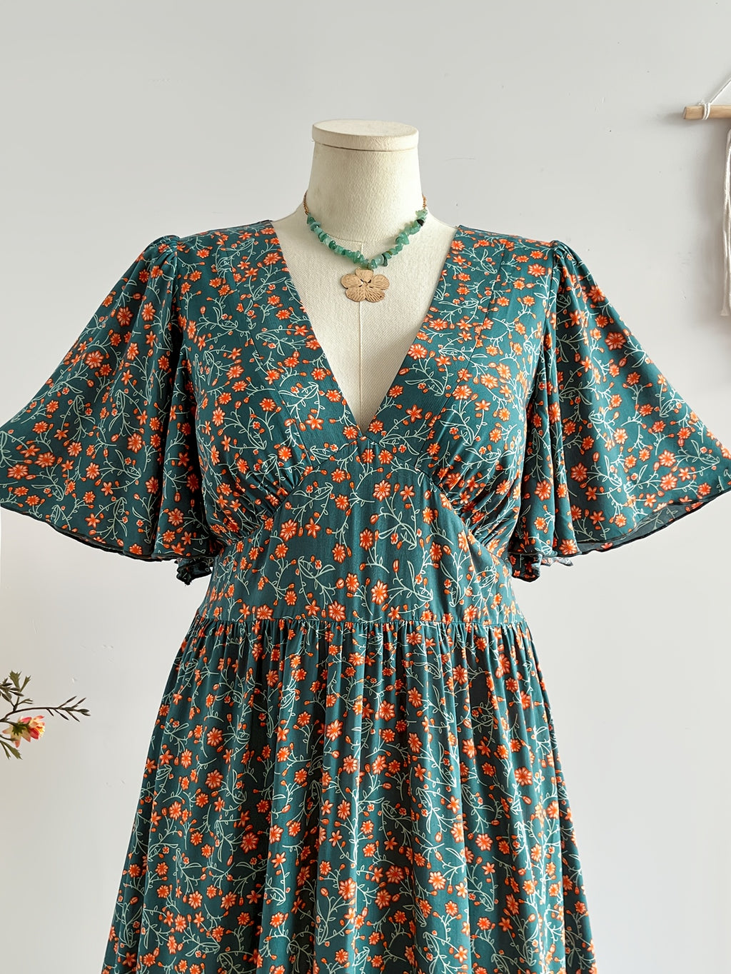 Robe maxi grande taille, trois imprimés en viscose mate