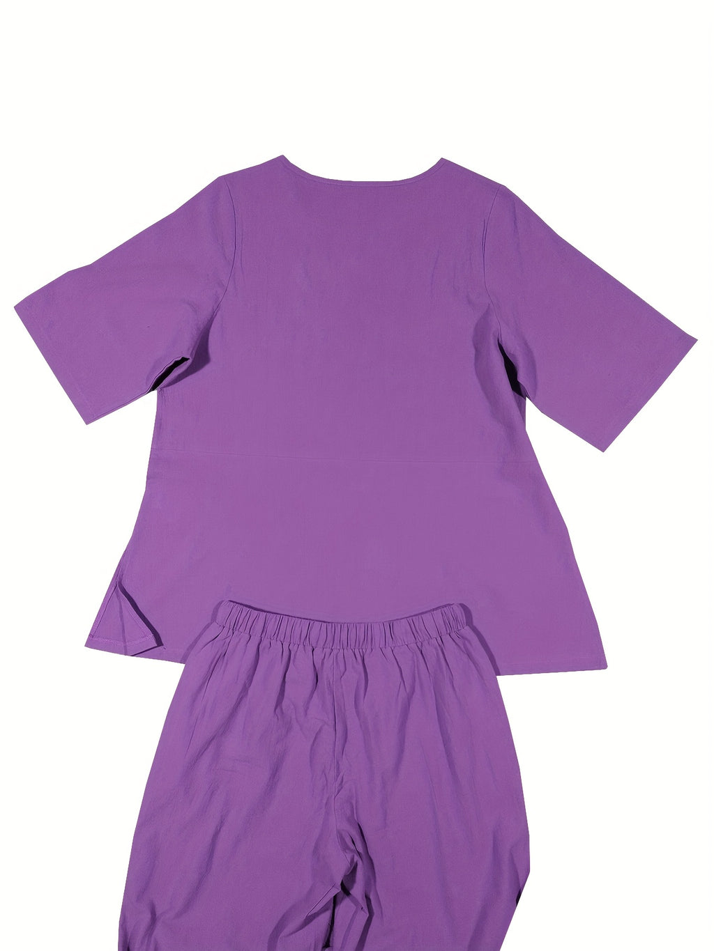 Ensemble grande taille en lin, coupe ample, tenue souple