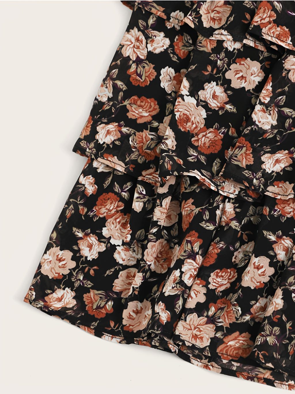 Jupe grande taille en soie à imprimé fleuri, tombé fluide, tissu opaque