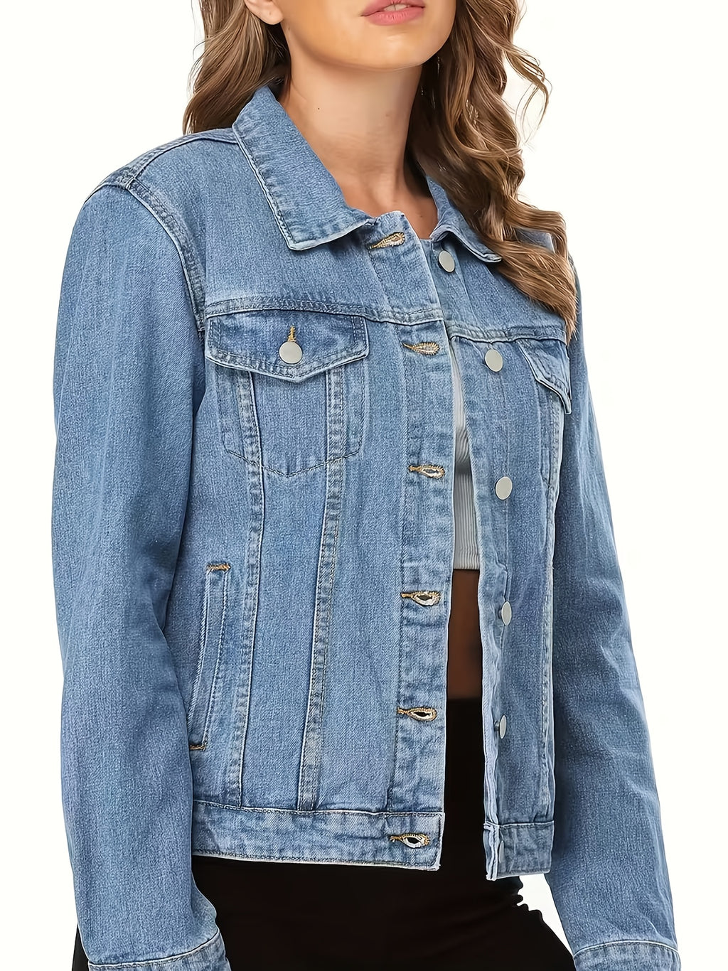 Veste grande taille, délavage doux, tenue franche, tissu opaque