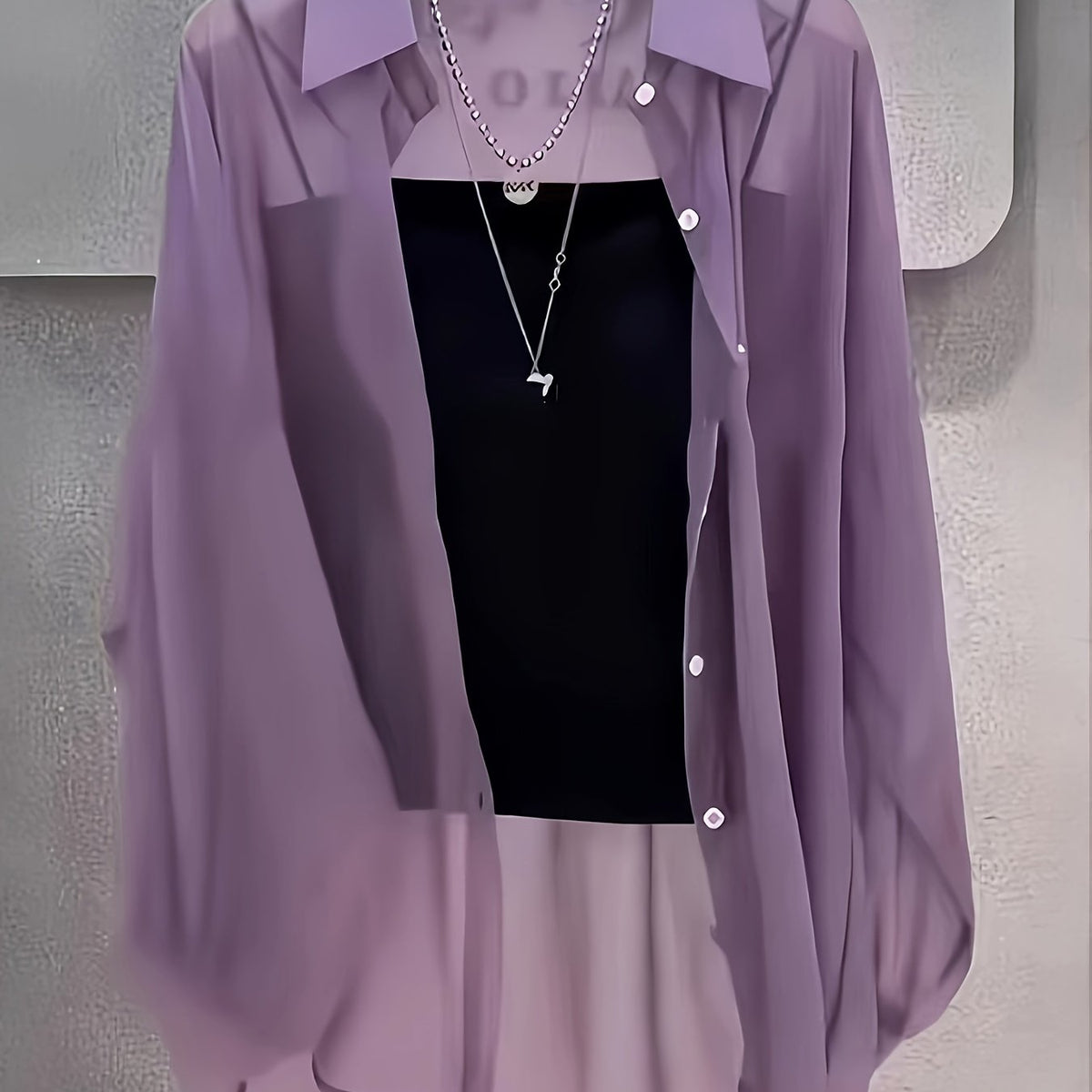 Chemise grande taille, coupe oversize, col cardigan, manches longues, vu de dos