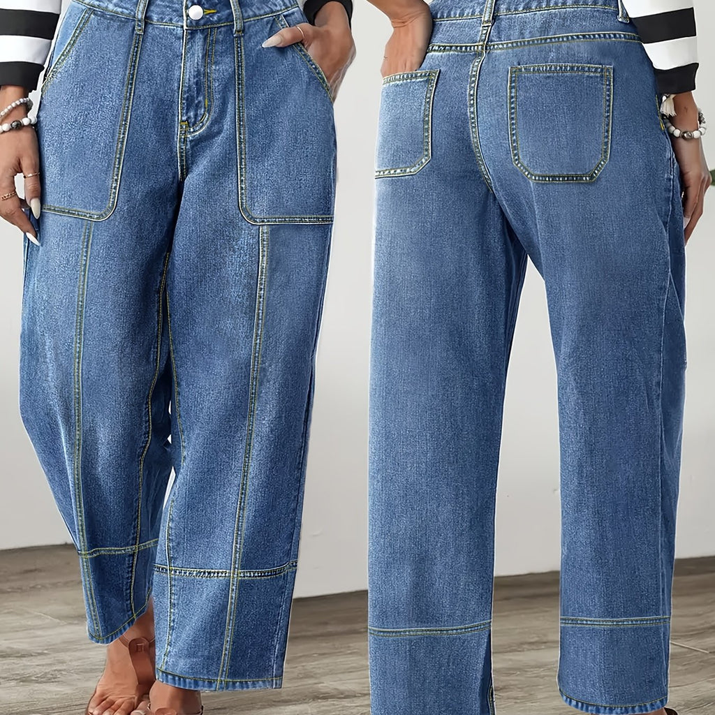 Pantalon grande taille, coupe oversize, poches pratiques, tombé fluide — matière : viscose