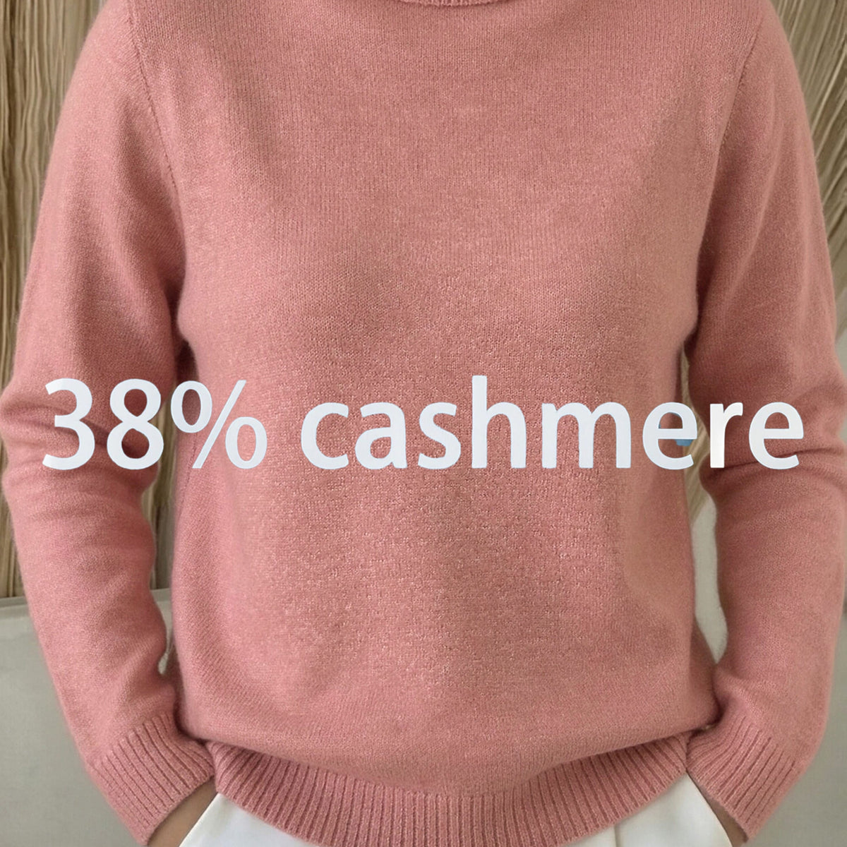 Pull grande taille en laine, manches longues, tenue chaude — composition : 62% Acrylique, 38% Cachemire Image