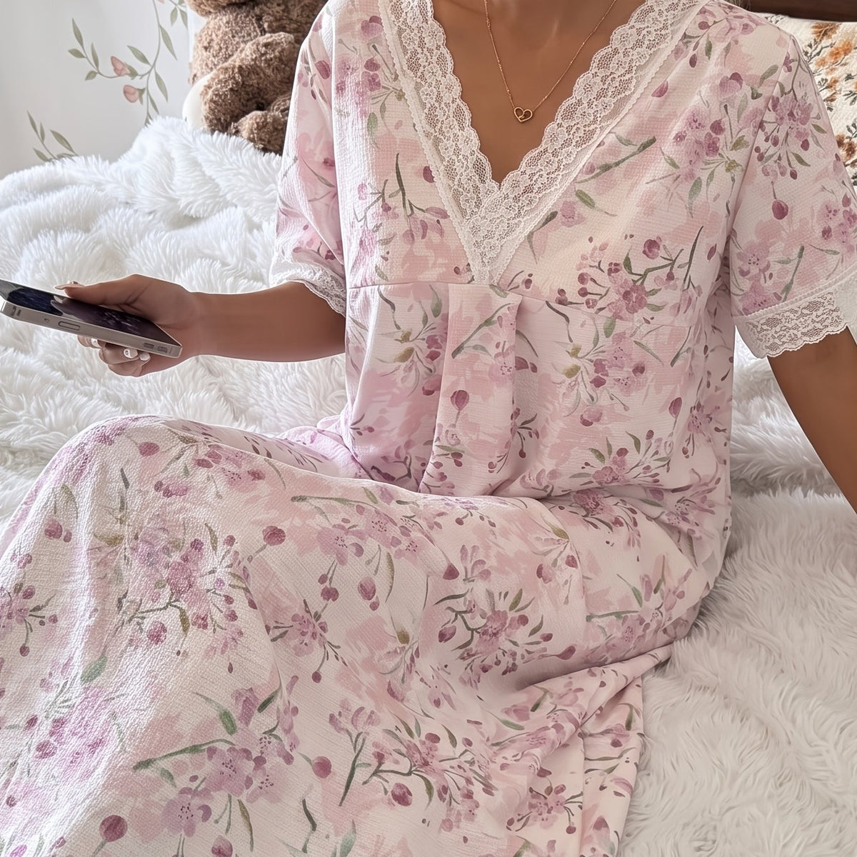 Robe grande taille en dentelle — matière : polyester