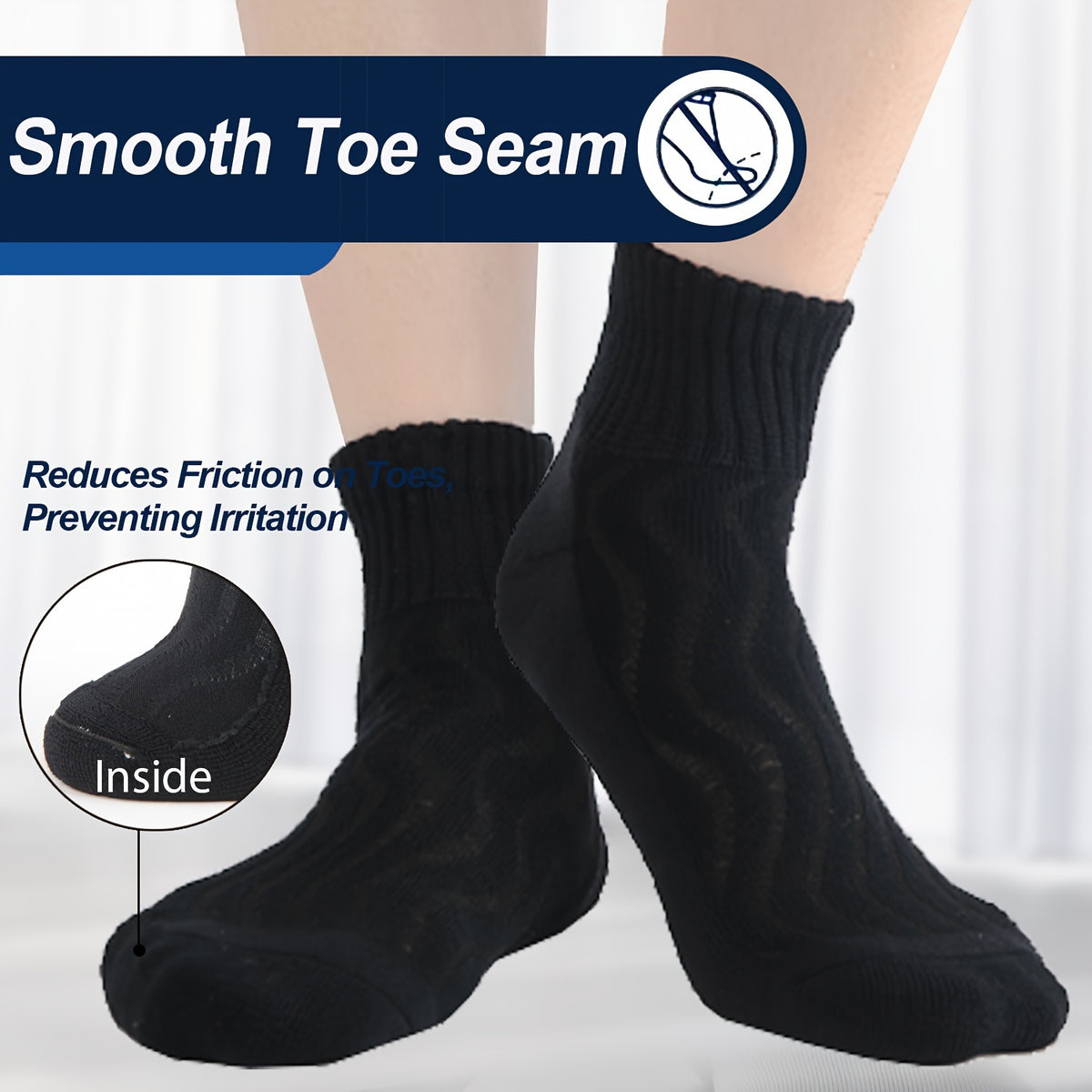 Chaussettes grande taille, coupe ample, tombé fluide, détail du tissu