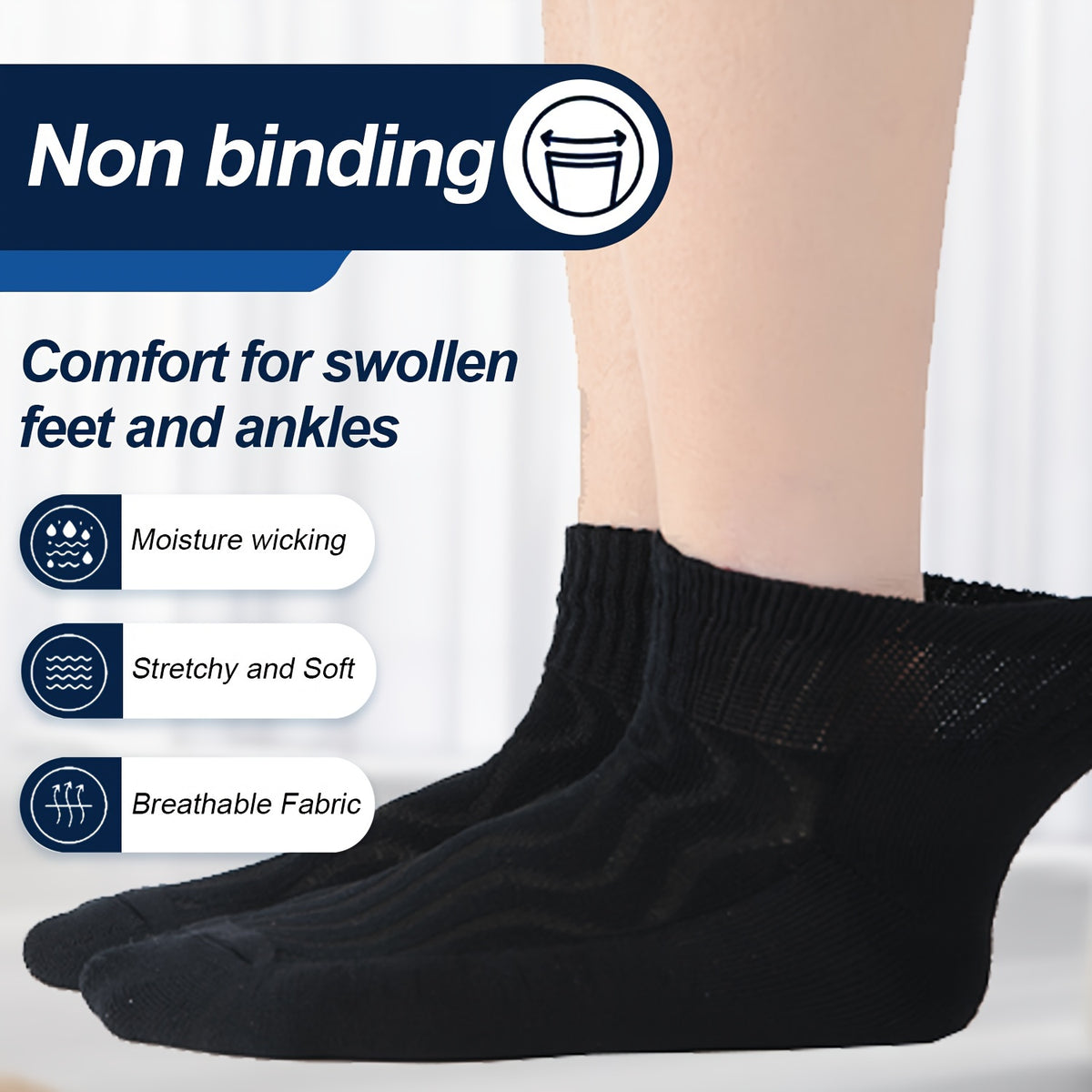 Chaussettes grande taille, coupe ample, tombé fluide, vue de profil