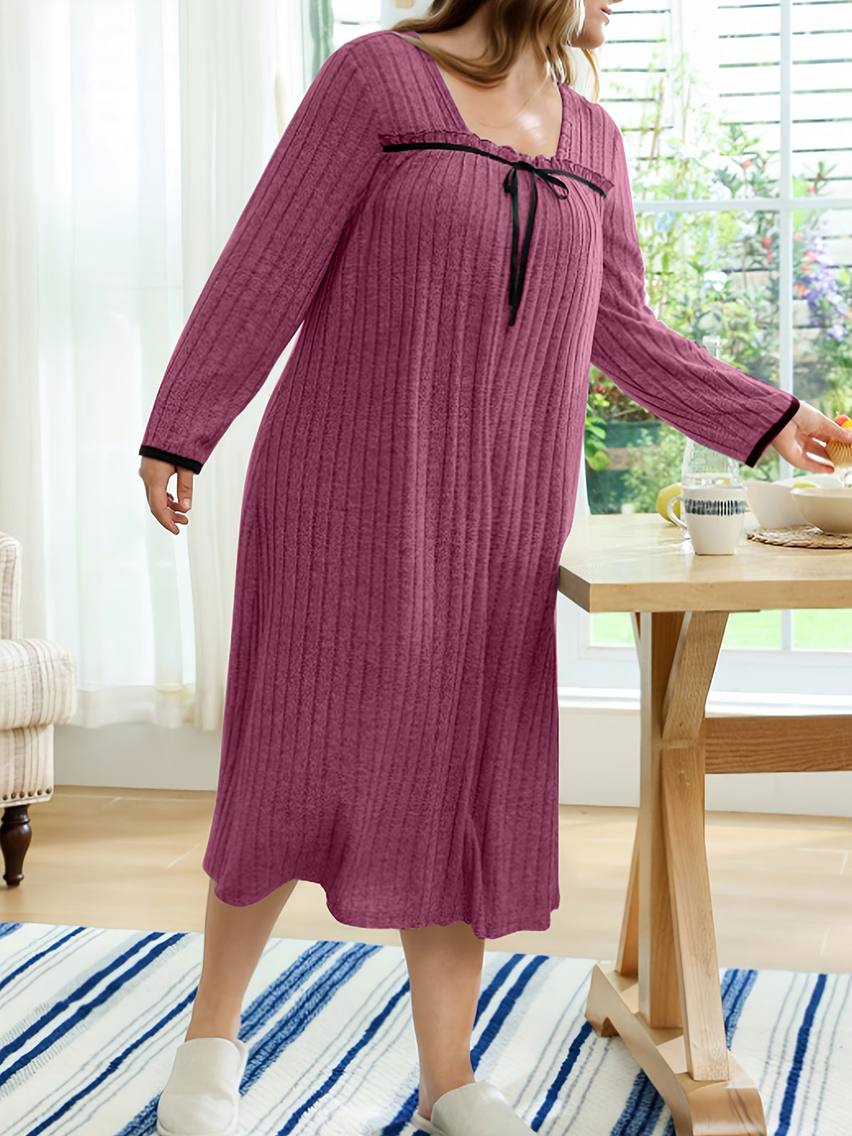 Chemise de grande taille, côtes brossées et ruban