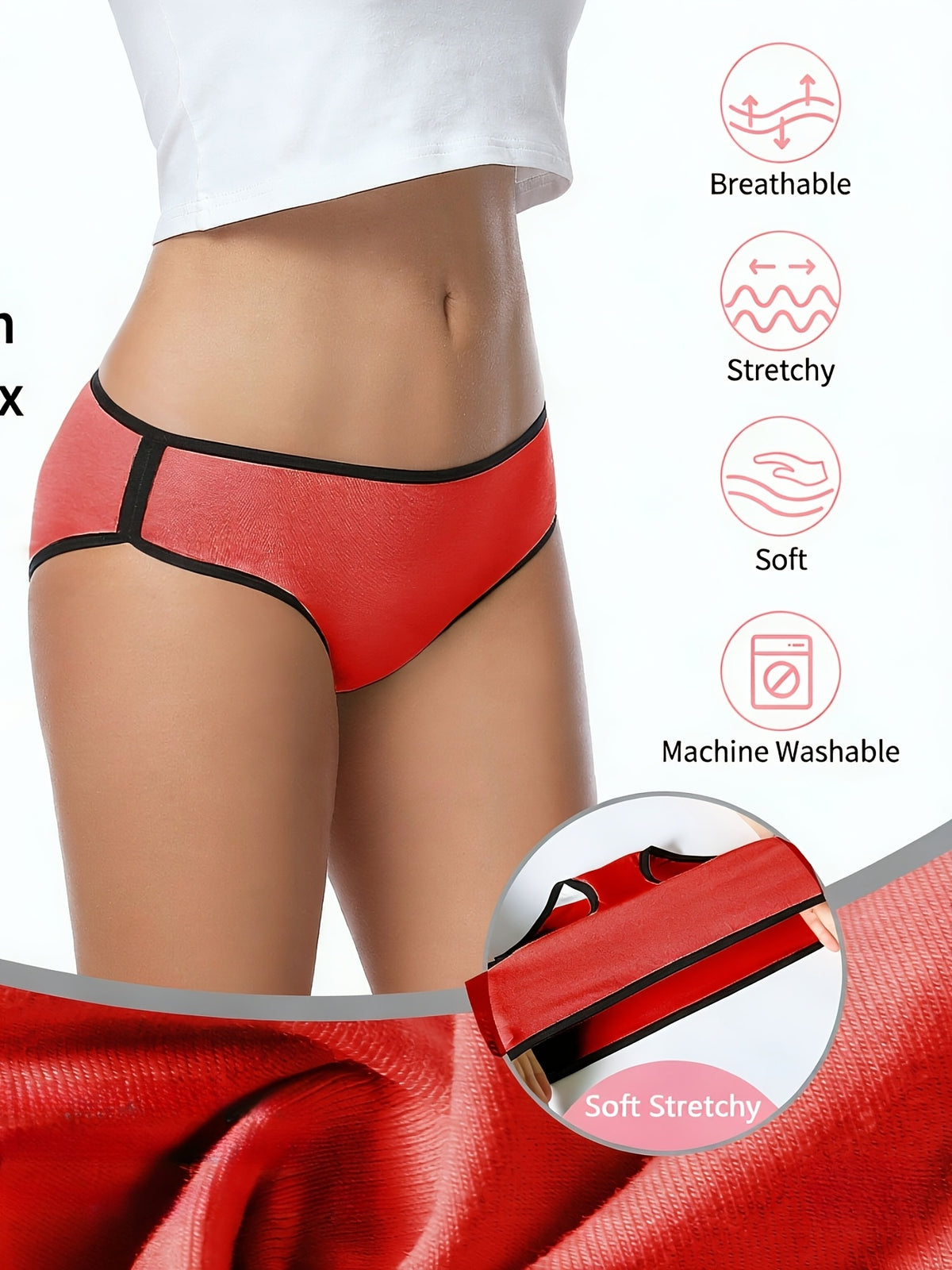 Culotte grande taille, toucher naturel, ligne épurée, vu de dos