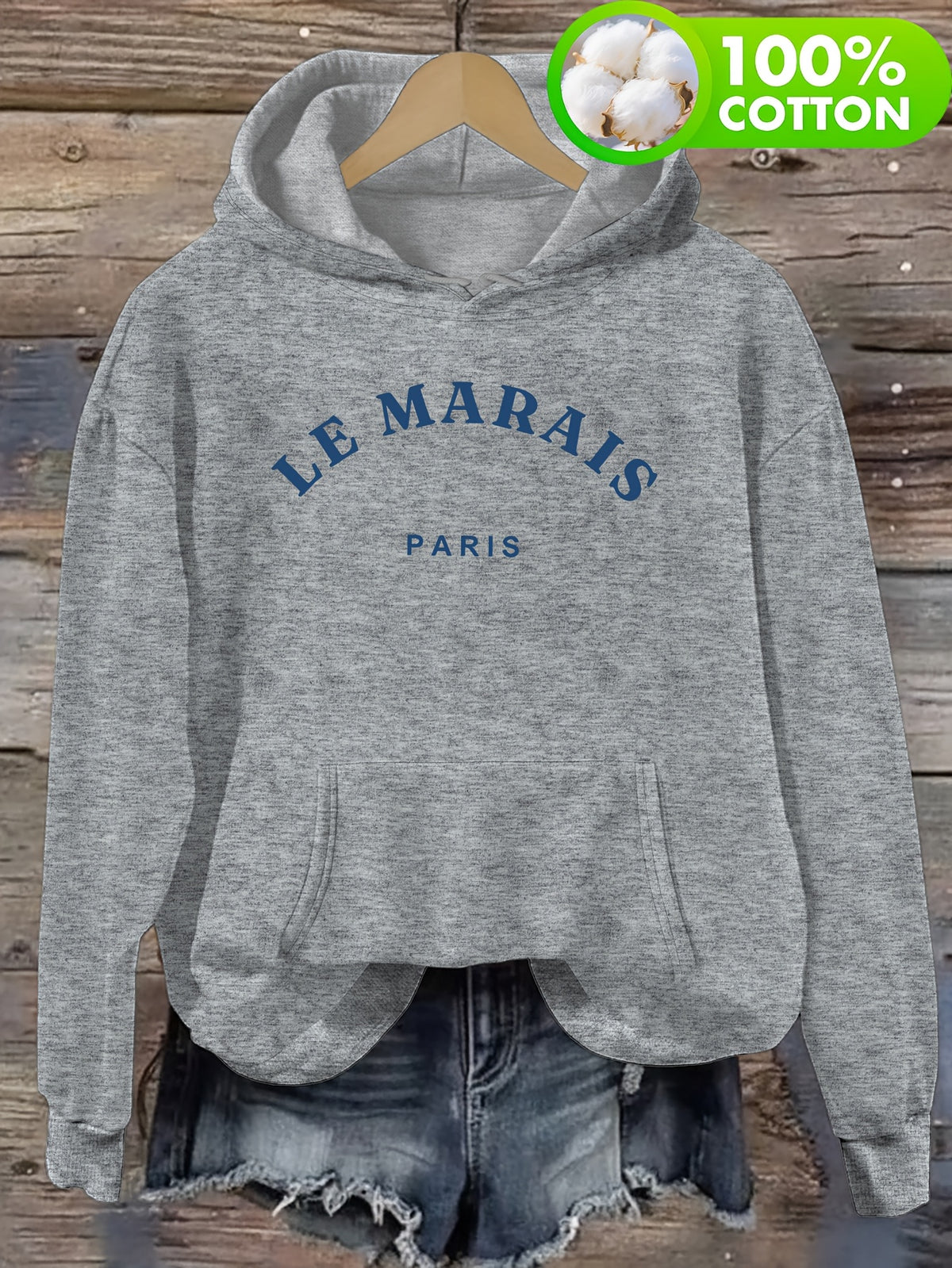 Sweat grande taille, capuche, toucher naturel, chaleur d'hiver, mise en situation