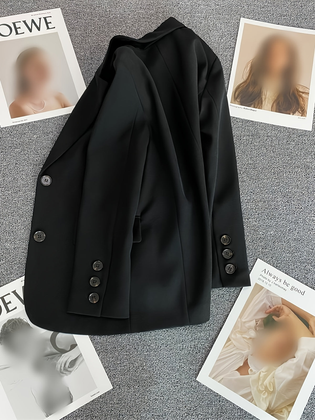 Veste grande taille, manches longues, toutes saisons, tissu opaque
