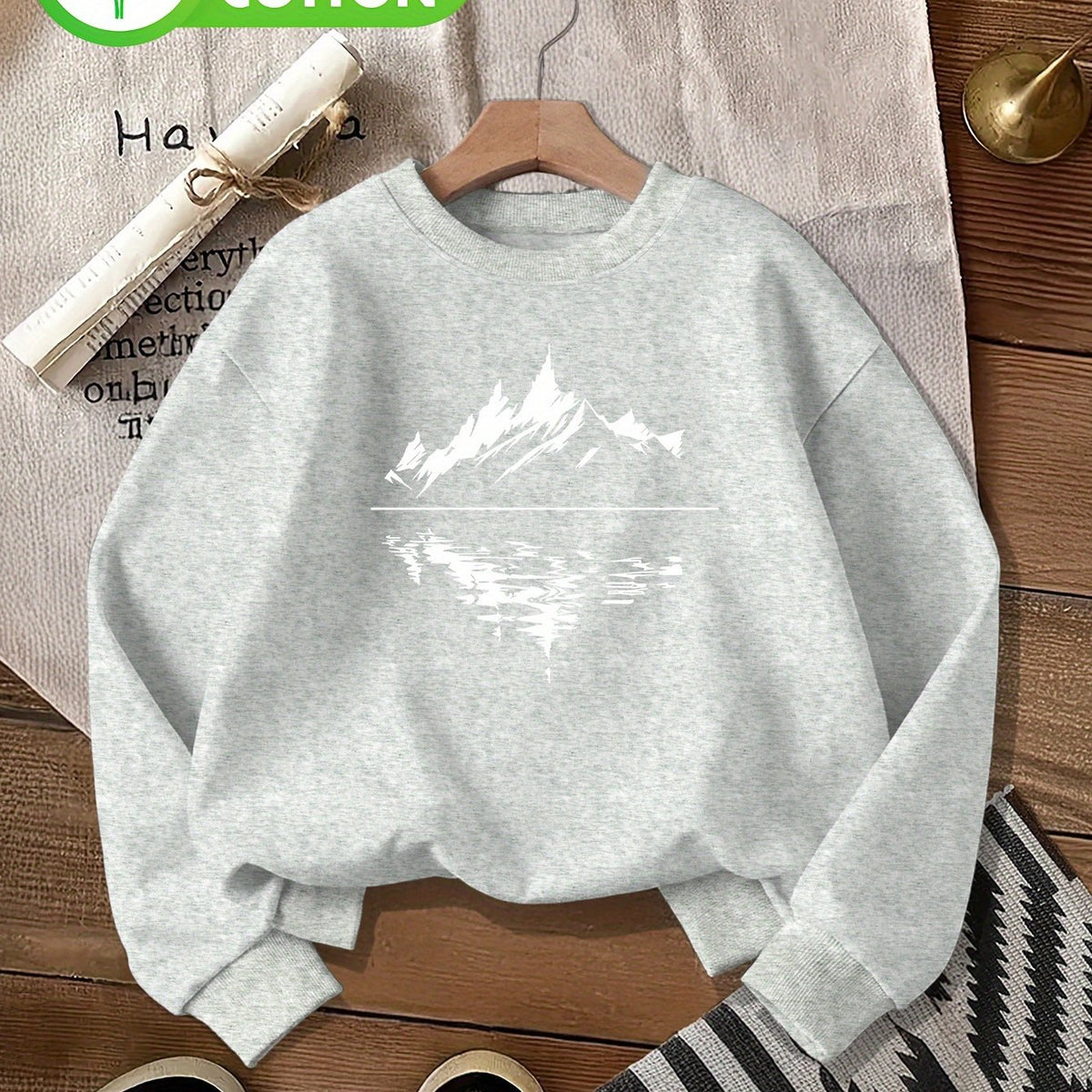 Pull grande taille, col rond, toucher naturel, chaleur d'hiver, porté de face
