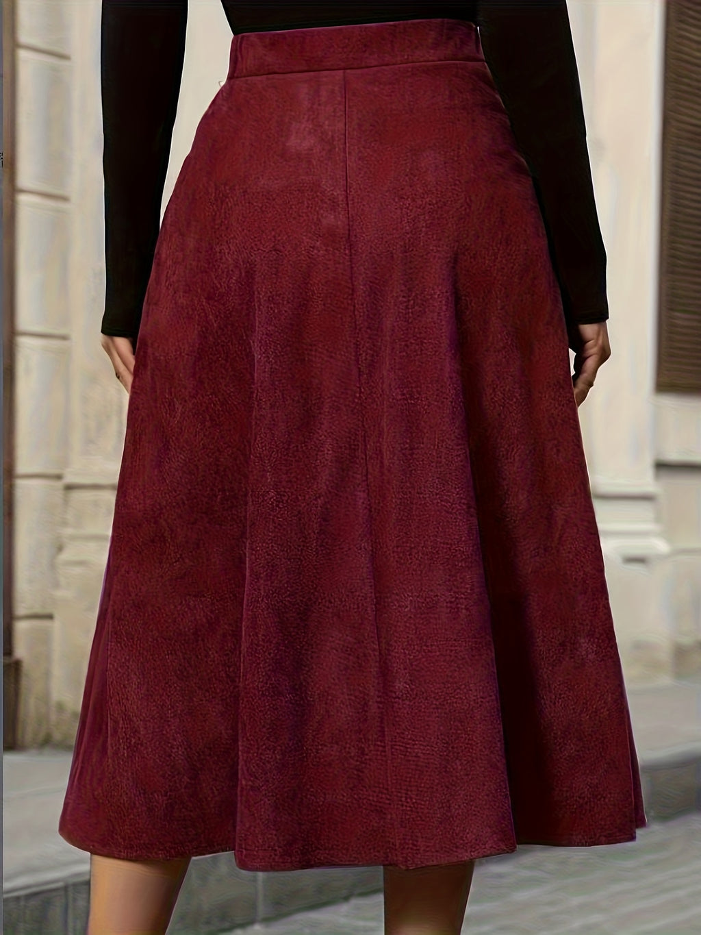 Jupe grande taille, coupe longue, gros plan