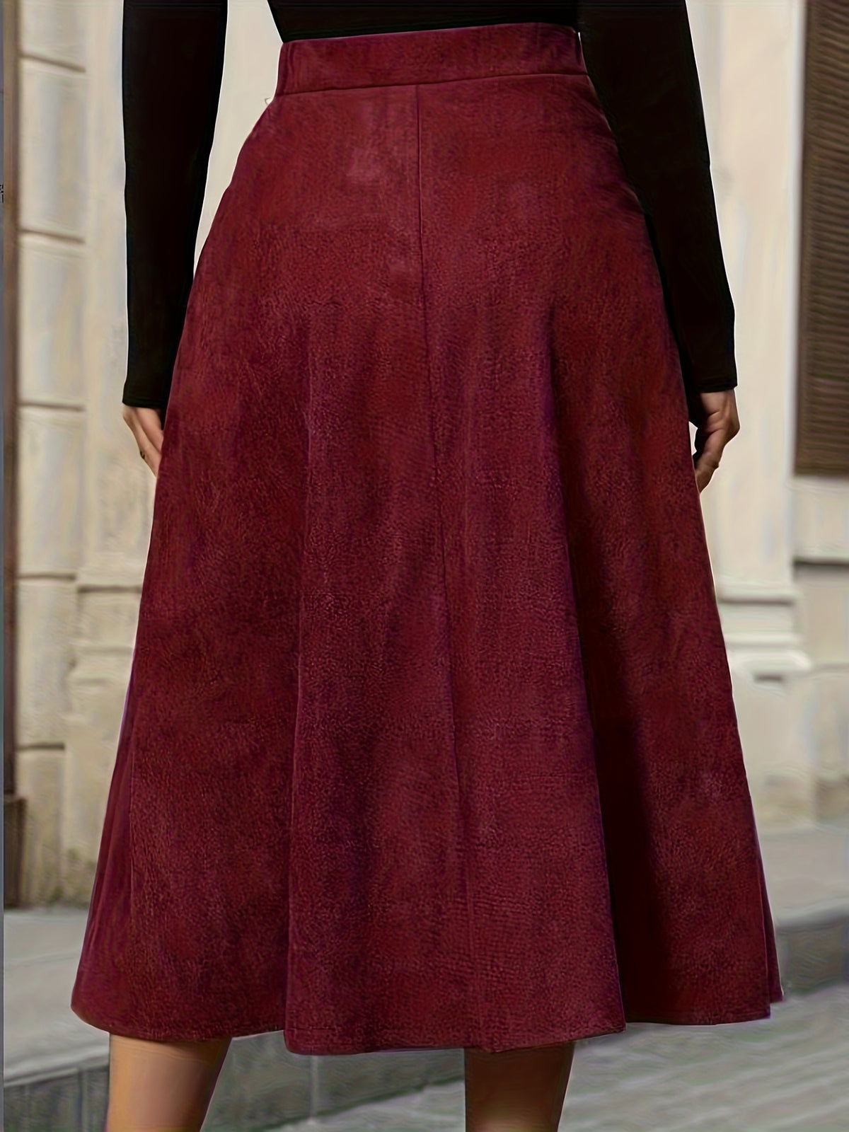 Jupe grande taille, coupe longue, gros plan