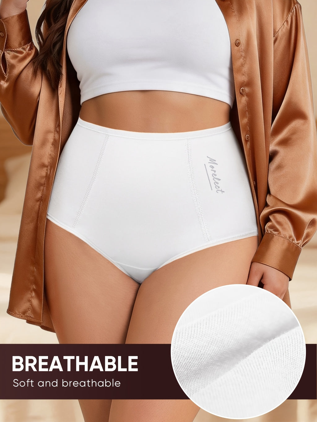 Culotte grande taille, toucher naturel, effet gainant, ligne épurée, vu de dos