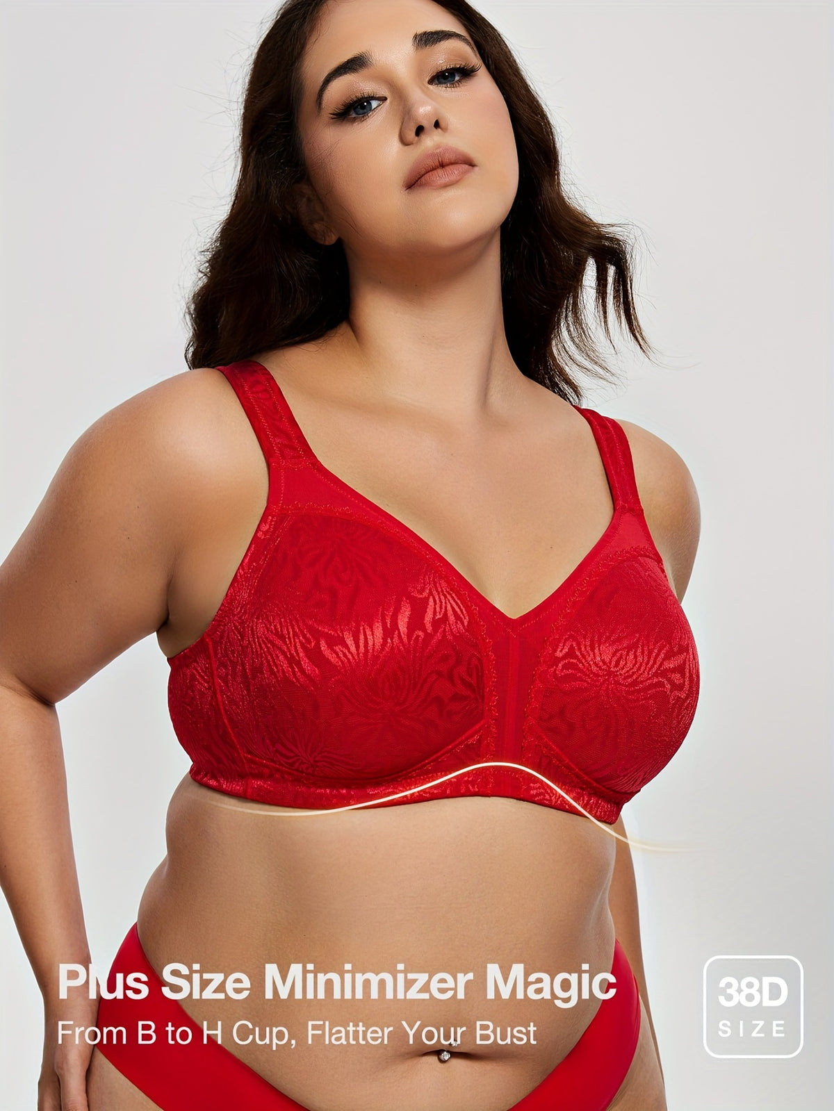 Soutien-gorge grande taille — Bretelles larges matelassées