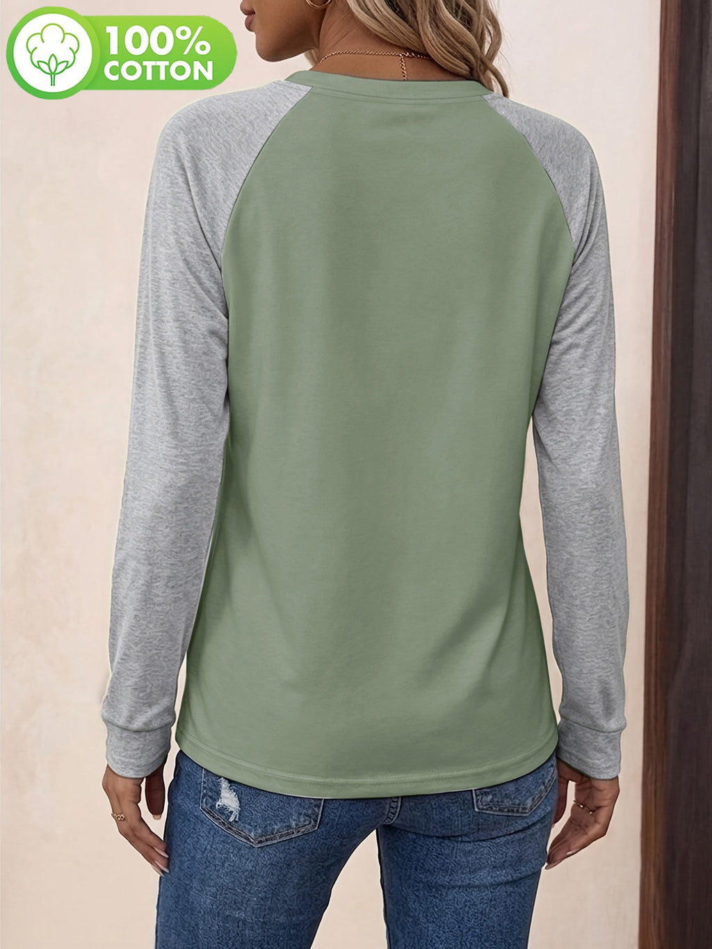 T-shirt grande taille, coupe ample, manches longues, toucher naturel, mise en situation