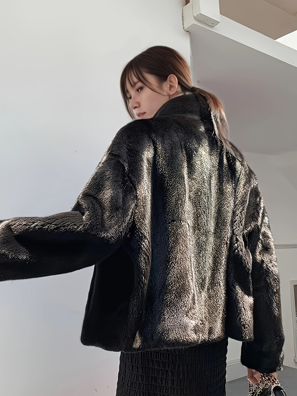 Veste grande taille, détail du col