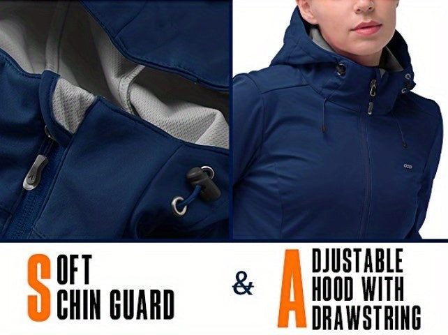 Veste grande taille, coupe ajustée, capuche, détail du tissu