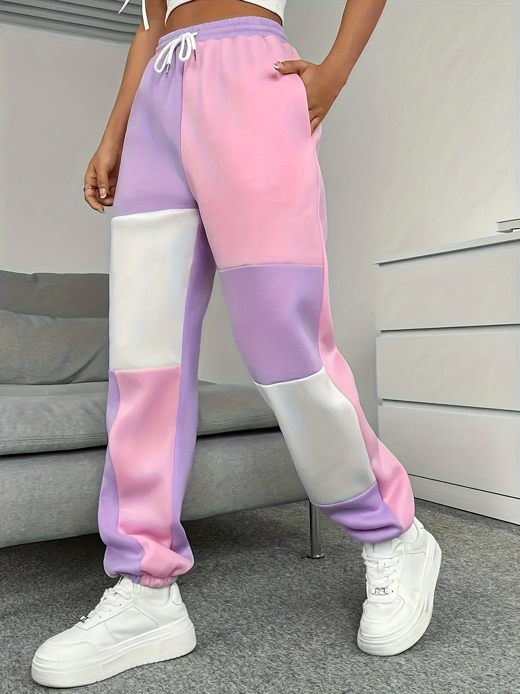 Pantalon grande taille, coupe ample, poches pratiques, chaleur d'hiver