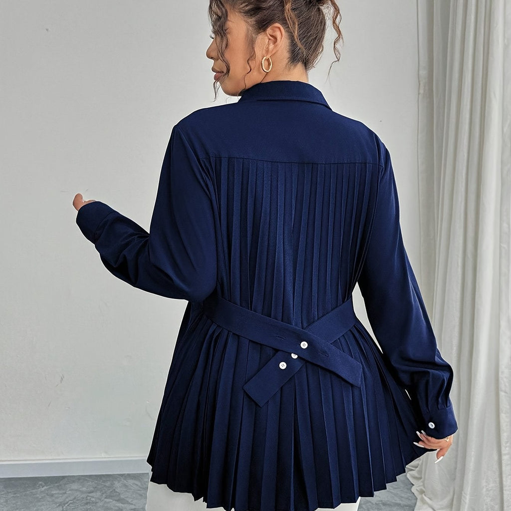 Chemise grande taille, col polo — composition : 100% Polyester