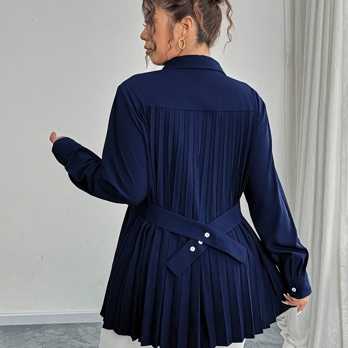 Chemise grande taille, col polo — composition : 100% Polyester
