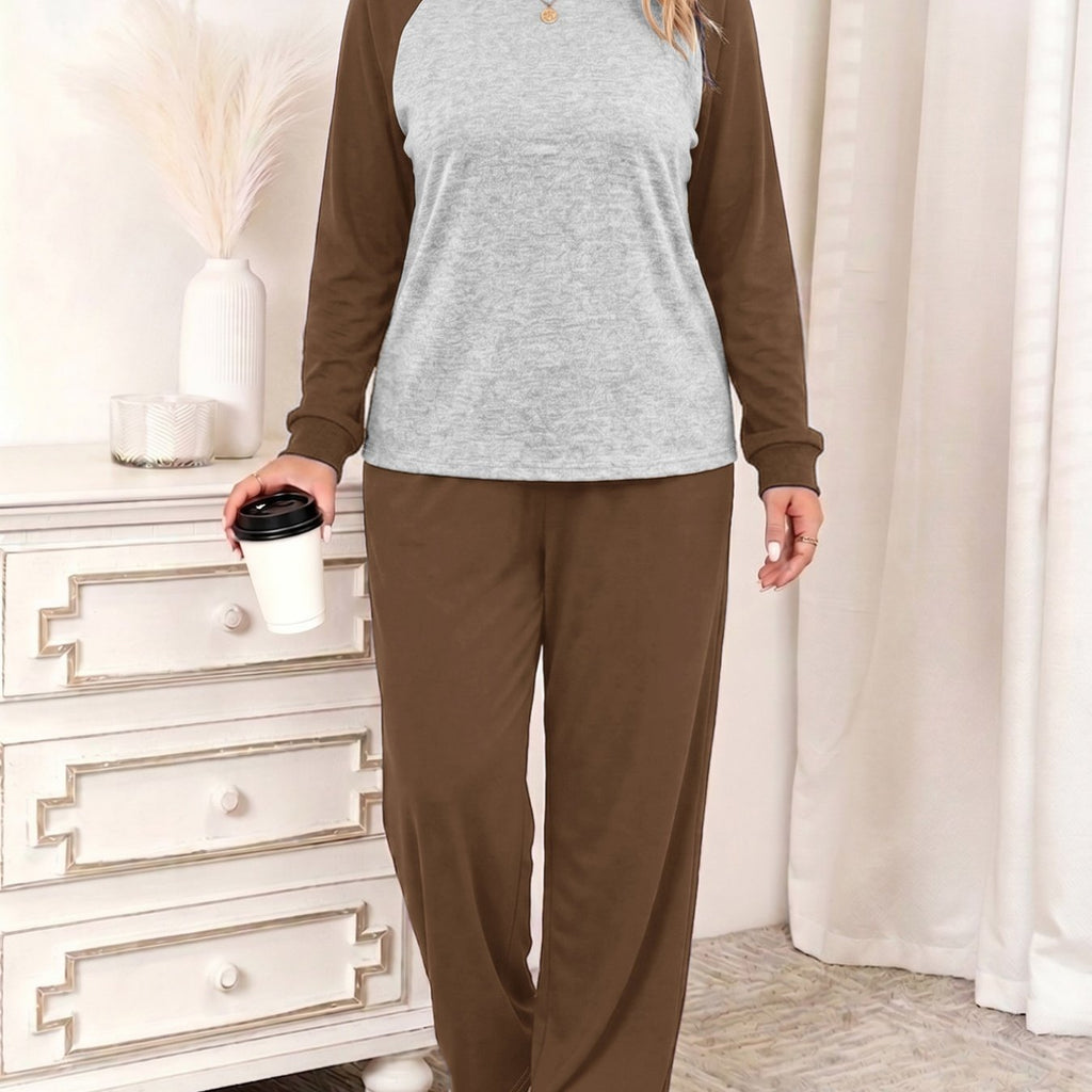 Ensemble grande taille, coupe ample, manches longues, toucher naturel, porté de face