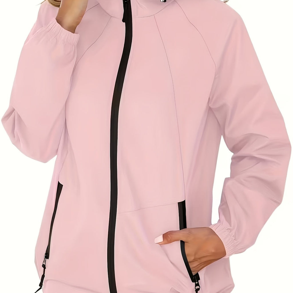 Veste grande taille, fermeture zippée, esprit trench, tissu opaque