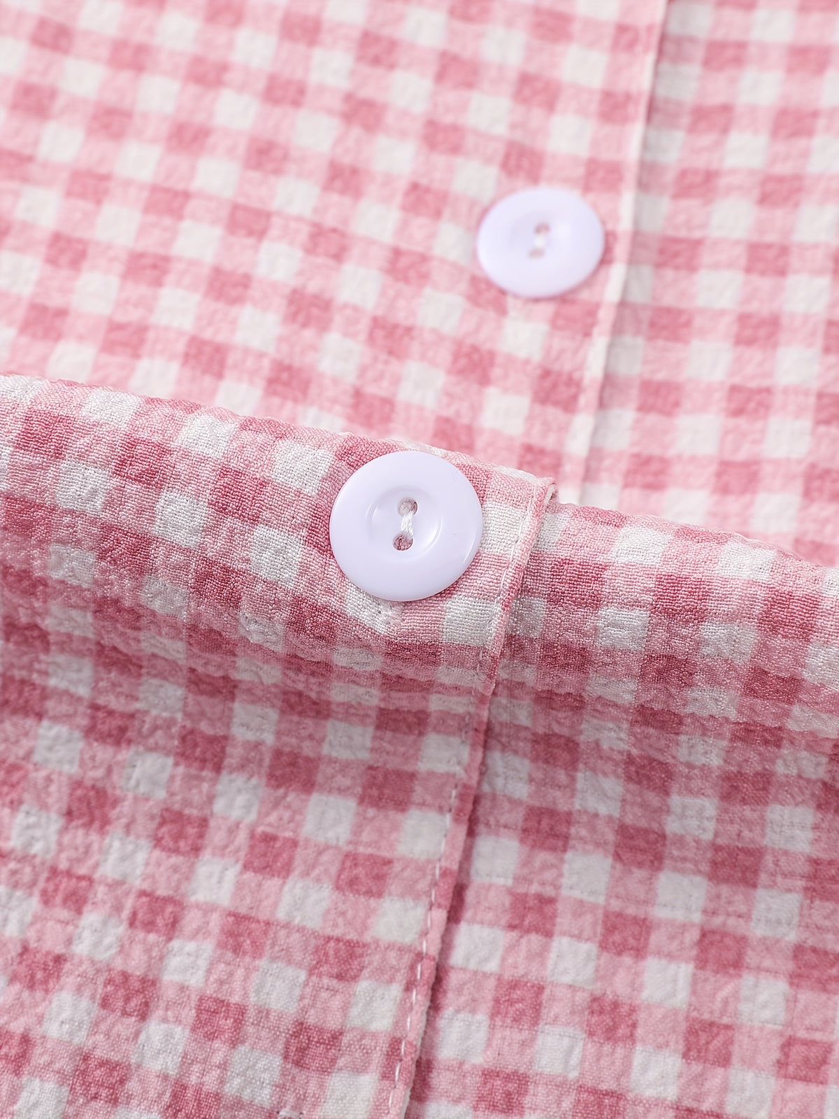 Pyjama grande taille à carreaux, manches courtes, autre coloris